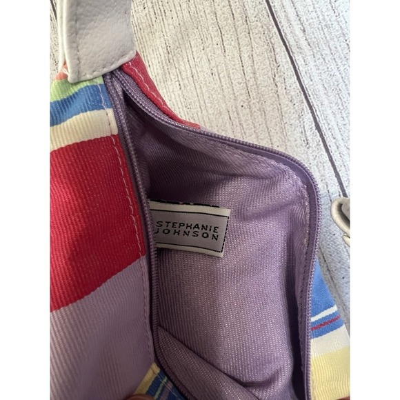 Stephanie Johnson Striped Cosmetic Bag Wristlet NWT - Picture 3 of 8